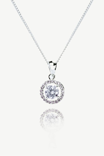 Ivory & Co Silver Balmoral Crystal Dainty Pendant