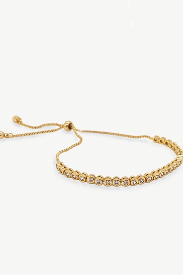Ivory & Co Gold Tivoli Crystal Delicate Toggle Bracelet