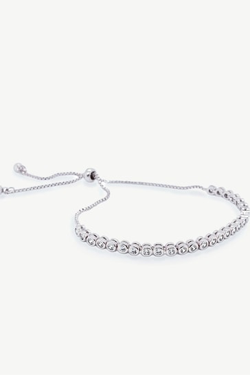 Ivory & Co Silver Tivoli Crystal Delicate Toggle Bracelet