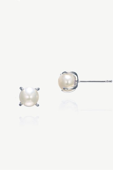 Ivory & Co Silver Cairo Pearl Classic Stud Earrings