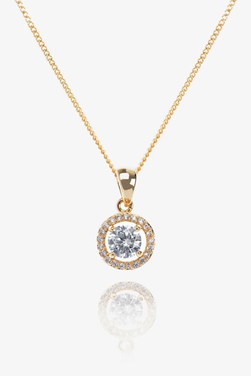 Ivory & Co Gold Balmoral Crystal Dainty Pendant