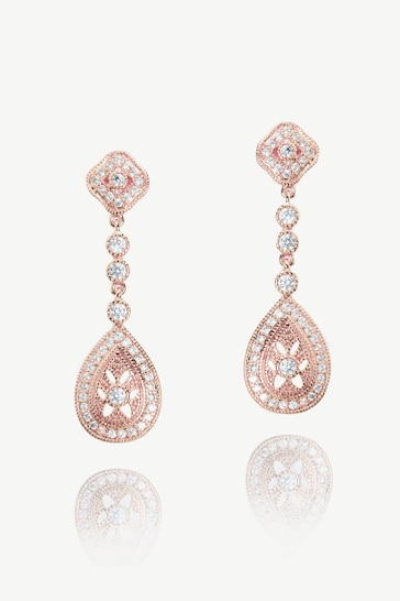 Ivory & Co Rose Gold Moonstruck Crystal Pave Vintage Earrings