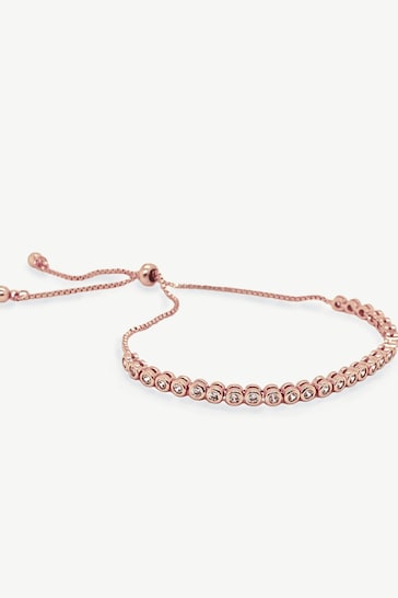 Ivory & Co Rose Gold Tivoli Crystal Delicate Toggle Bracelet