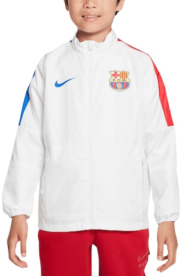 Nike White Barcelona Academy Repel Jacket Kids