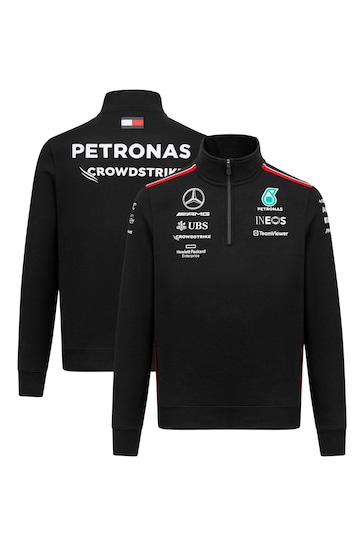 Fanatics Mercedes AMG Petronas F1 2023 Team 1/4 Zip Black Sweatshirt