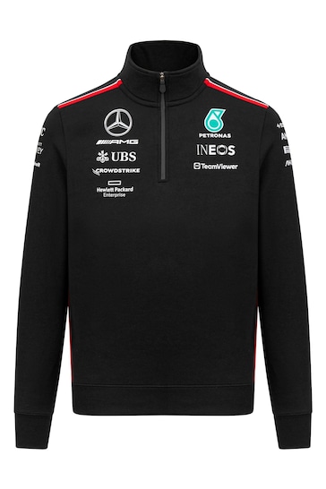 Fanatics Mercedes AMG Petronas F1 2023 Team 1/4 Zip Black Sweatshirt