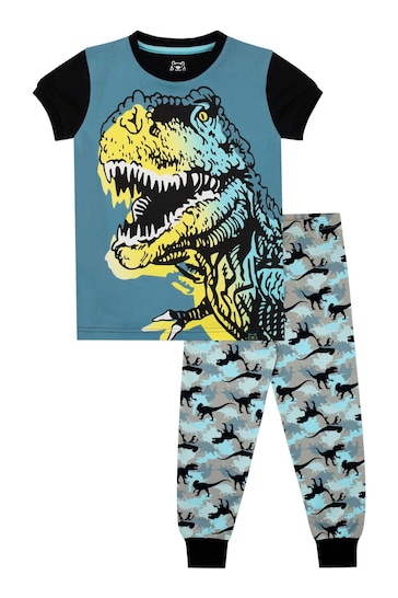 Harry Bear Blue Dinosaur Snuggle Fit Short Sleeve Pyjamas