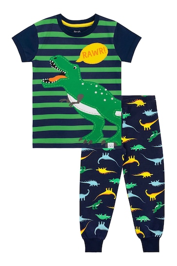 Harry Bear Blue Dinosaur Pyjama Set - Snuggle Fit