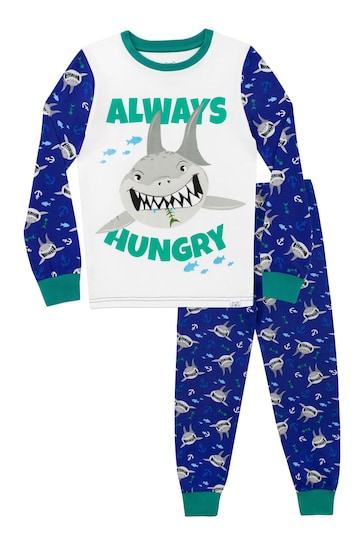 Harry Bear Blue Shark Pyjamas - Snuggle Fit