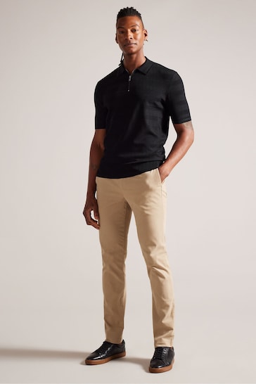 Ted Baker Black Stree Textured Polo Shirt