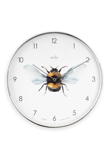 Acctim Clocks Chrome Bee 30cm Wall Clock