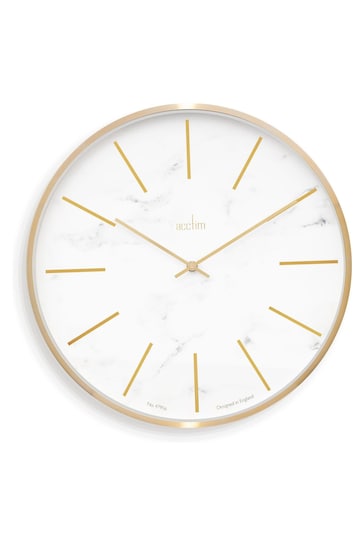 Acctim Clocks White Marble Luxe 30cm Wall Clock