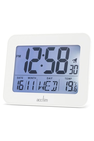 Acctim Clocks White Otto LCD Alarm Clock
