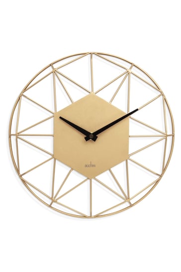 Acctim Clocks Gold Alva 30cm Metal Wire Wall Clock