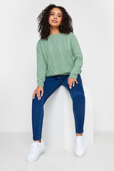 M&Co Green Petite Cable Jumper