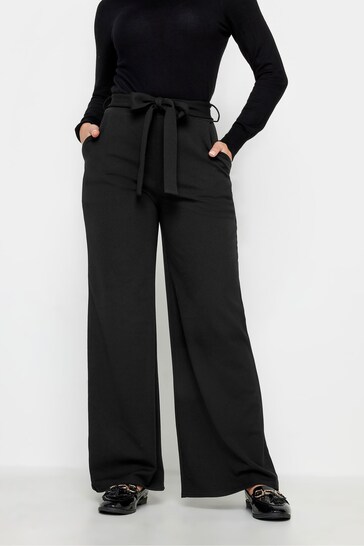 Pantalon Large Ceinturé Vince - Taille 10 - Noir - 100% Polyester - Neuf Avec étiquettes - Haute Couture