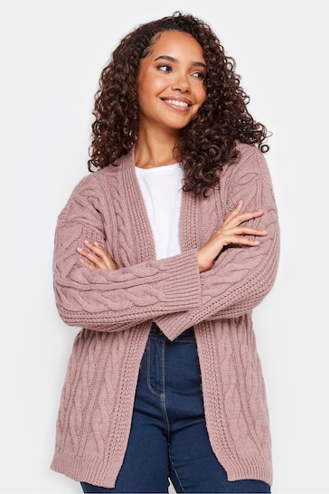 M&Co Pink Petite Chunky Cable Cardigan