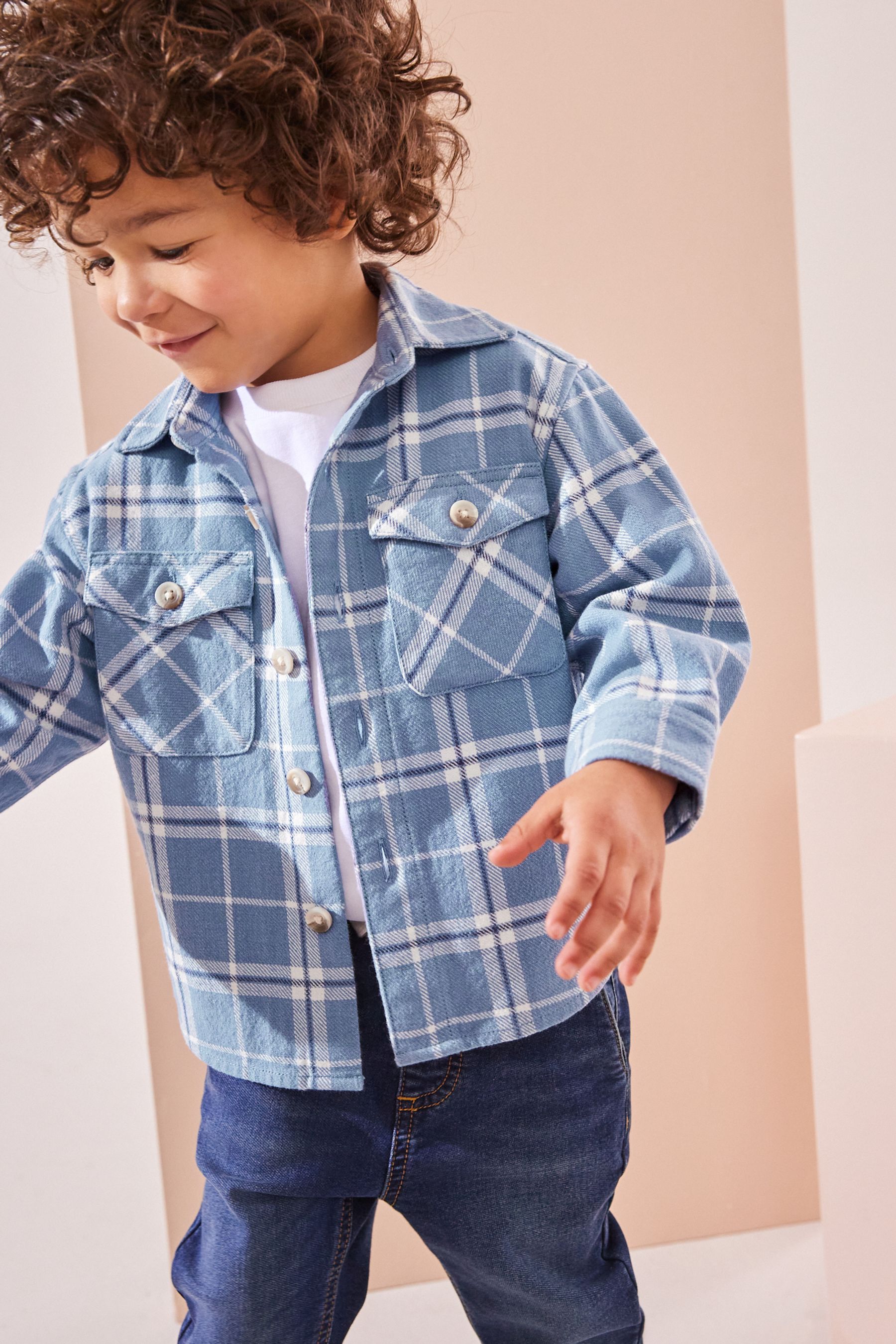 Buy Light Blue 100 Cotton Long Sleeve Check Shirt and T Shirt Set 3mths 7yrs from the Next UK online shop