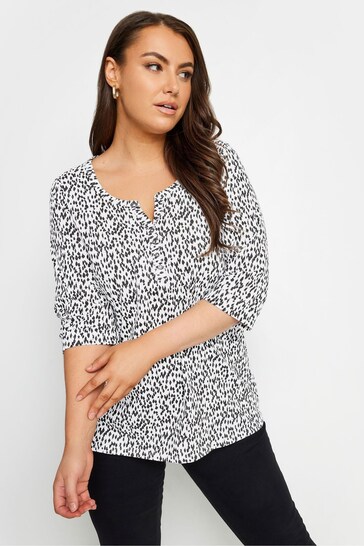 Yours Curve White Pintuck Henley Top