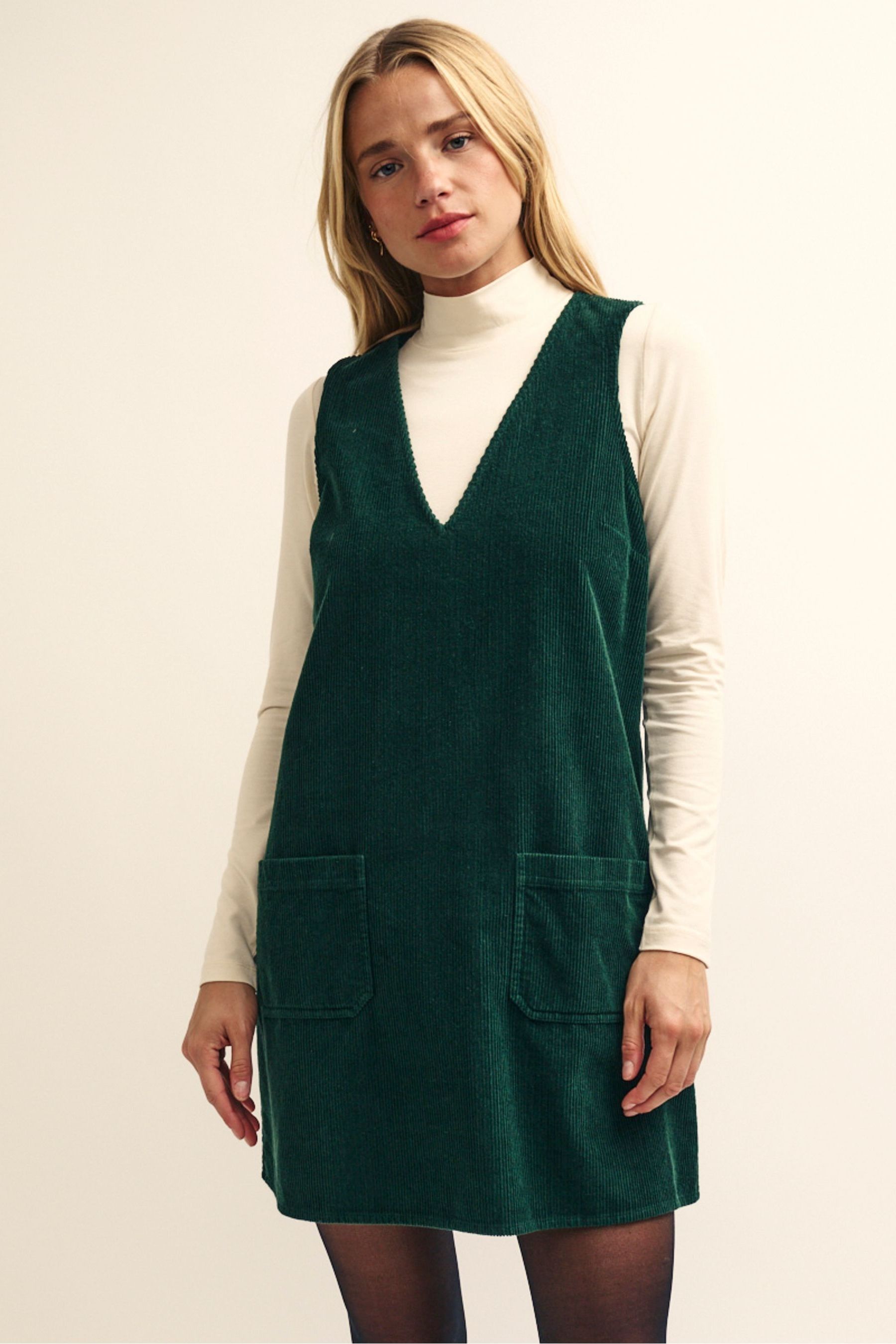 Buy Nobodys Child Green Piper Cord Pinny Dress from the Next UK