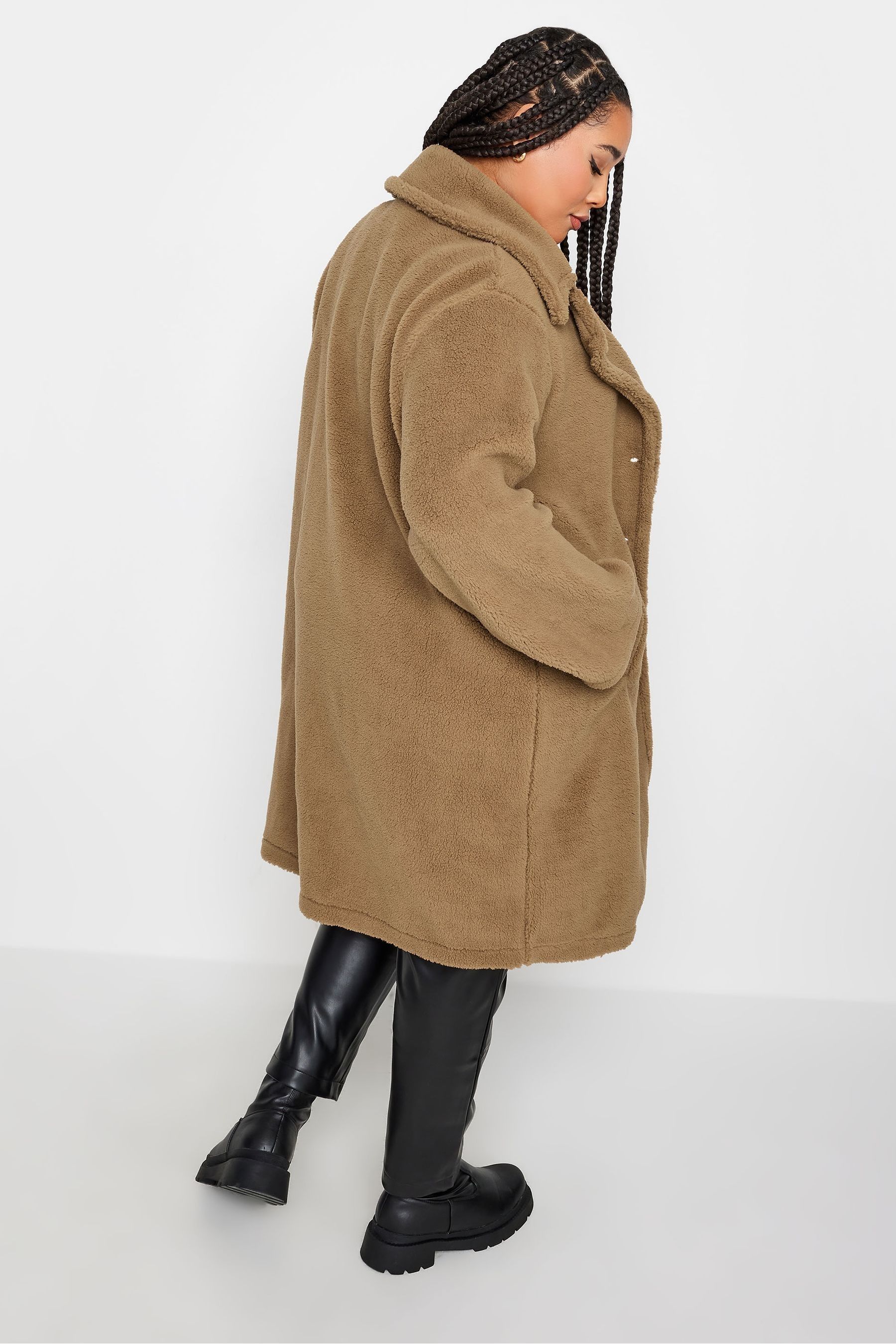 Buy Yours Curve Browm khaki Faux Fur Coat from the Next UK online shop