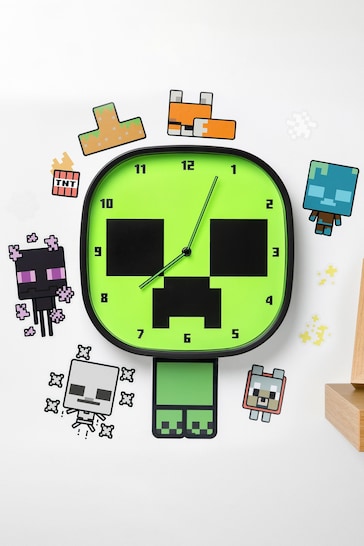 Minecraft Creeper Glow In The Dark Wall Clock