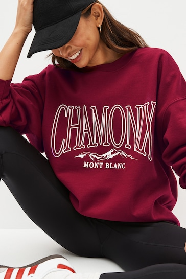 Red Chamonix Graphic Sweatshirt