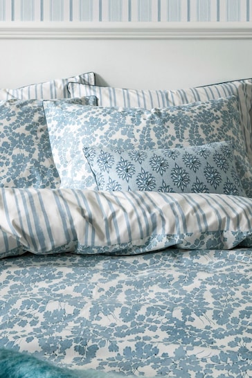 Laura Ashley Newport Blue Set Of 2 Cariad Spray Pillowcases