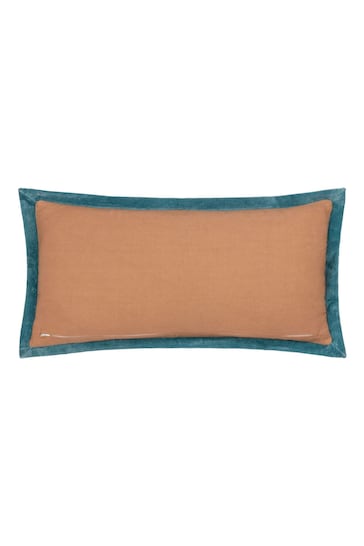 Riva Paoletti RoseFrench Blue Casa Embroidered Cotton Velvet Cushion