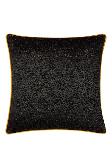 Riva Paoletti Black Galaxy Chenille Piped Cushion