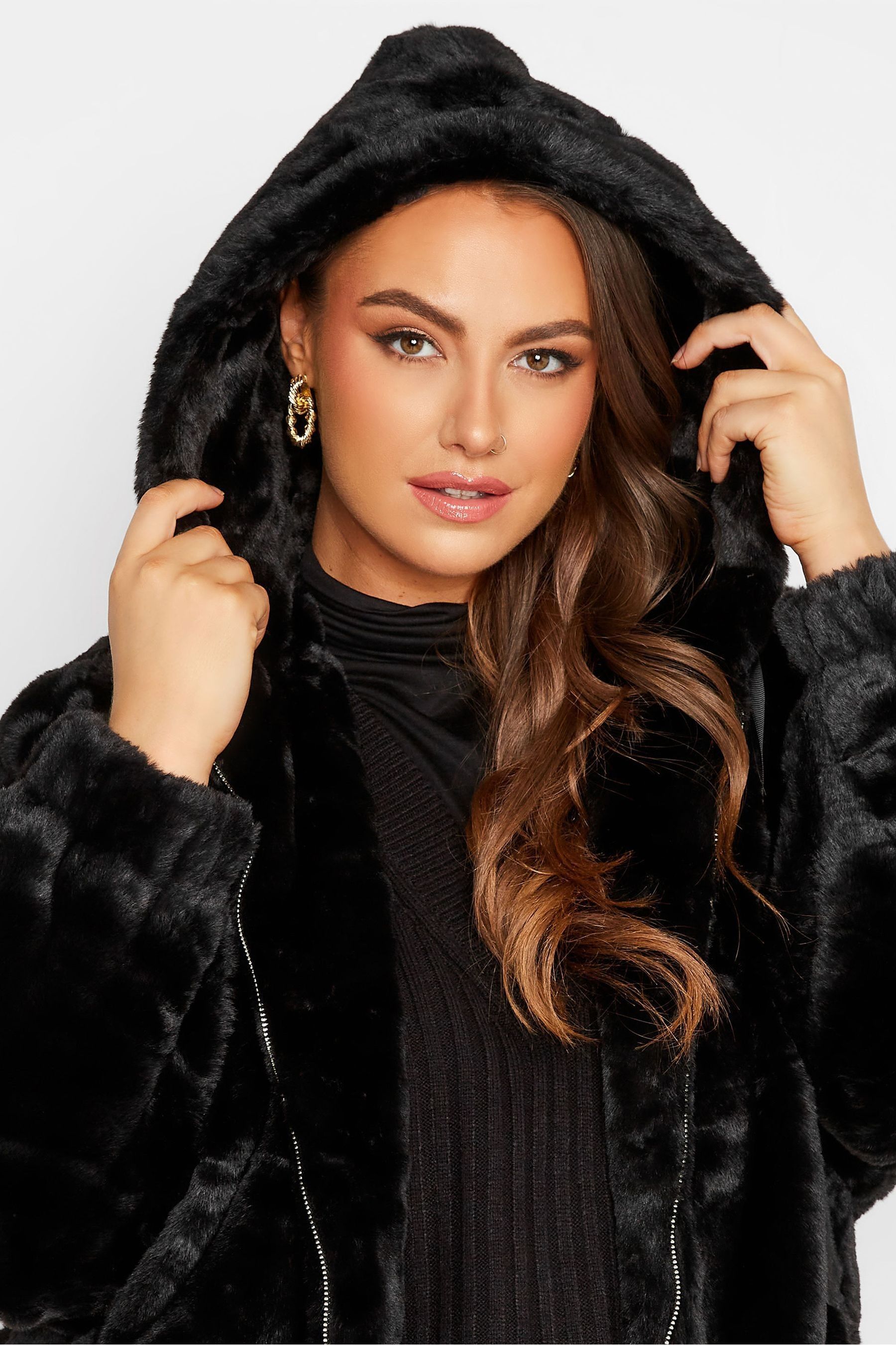 Black faux top fur jacket uk