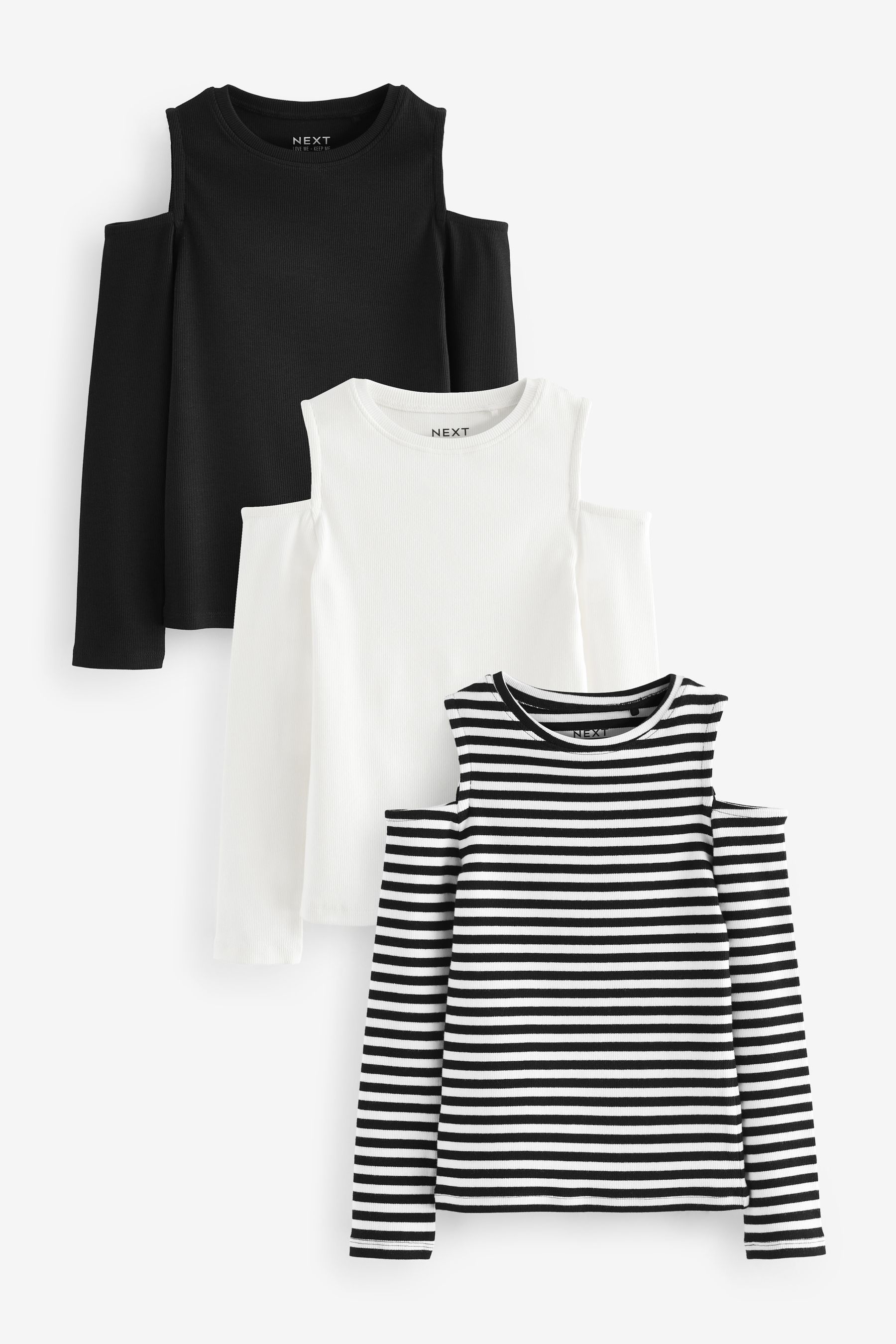 Black and white cold shoulder top 2025