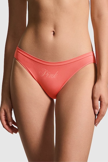 Victoria's Secret PINK Crazy For Coral Pink Bikini Seamless Knickers