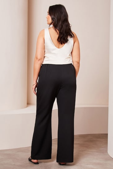 Lipsy Black Curve Smart Bootleg Kick Flare Trousers