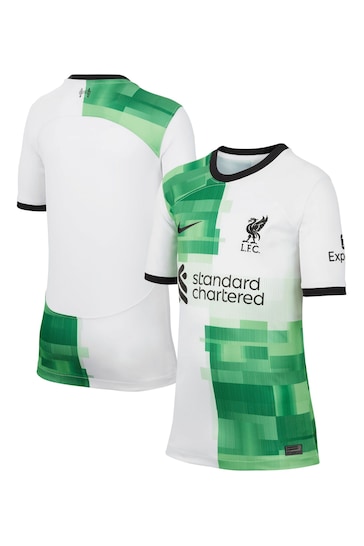 Nike White Liverpool Away Stadium Shirt 2023-24 Kids
