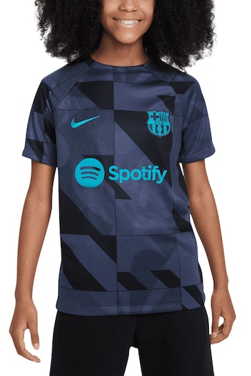 Nike Blue Barcelona Academy Pro Pre Match Top - Thunder Kids