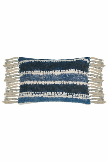 Voyage Cobalt Cairns Abstract Fringed Cushion