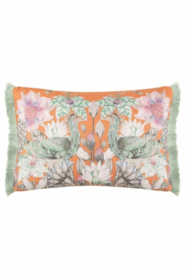 Voyage Rust Acanthis Animal Floral Fringed Cushion