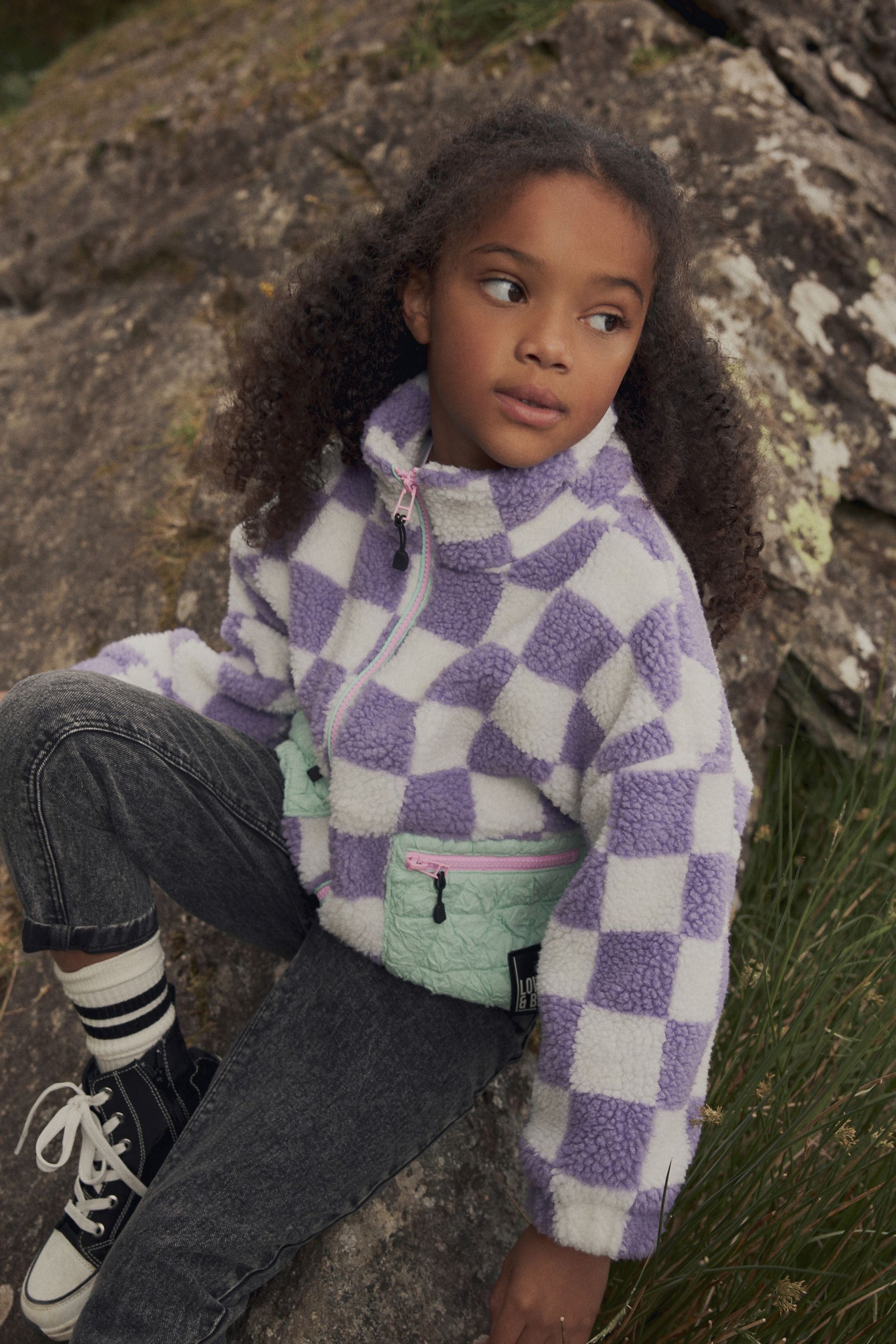 Checkerboard windbreaker deals