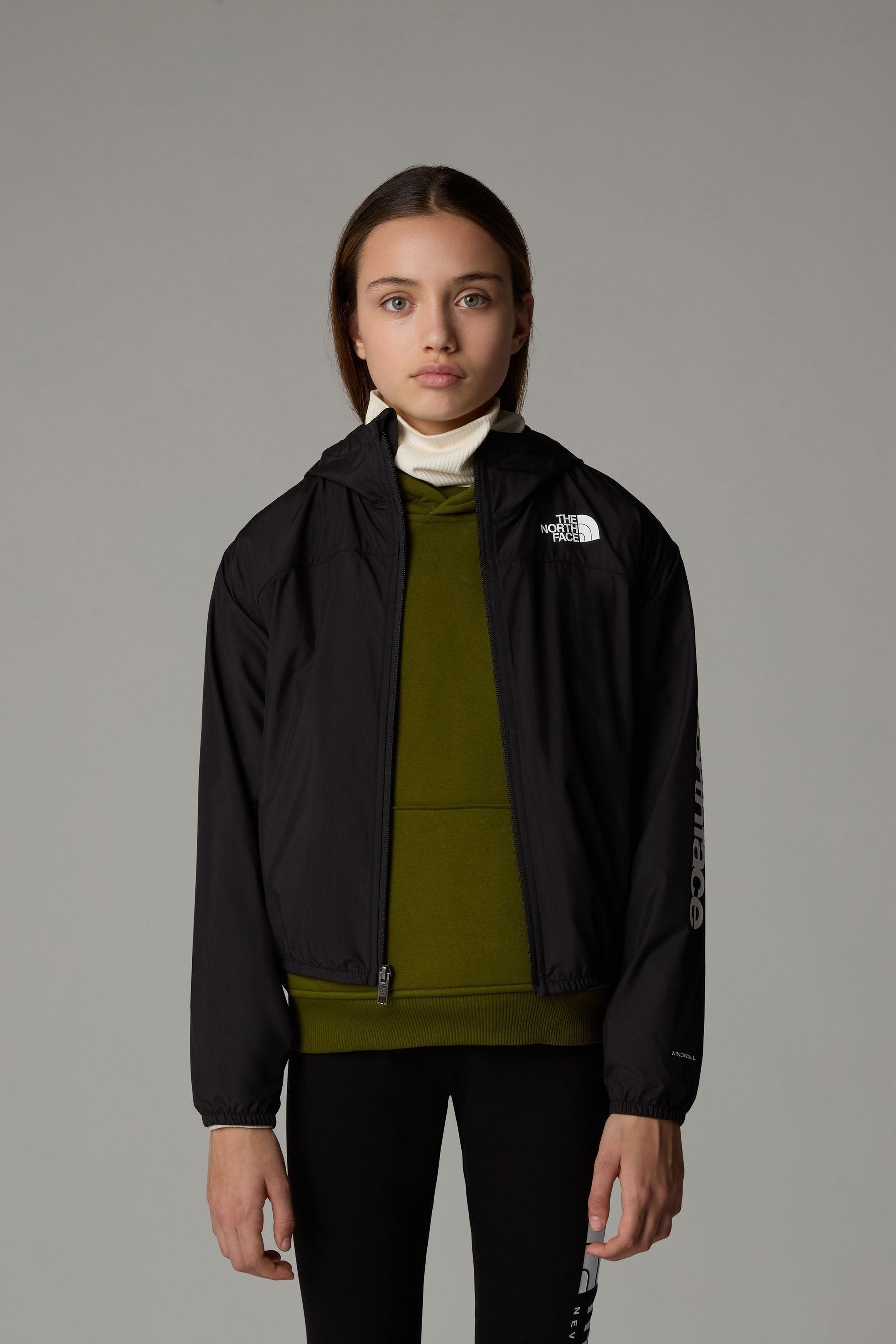 Black windbreaker girls store
