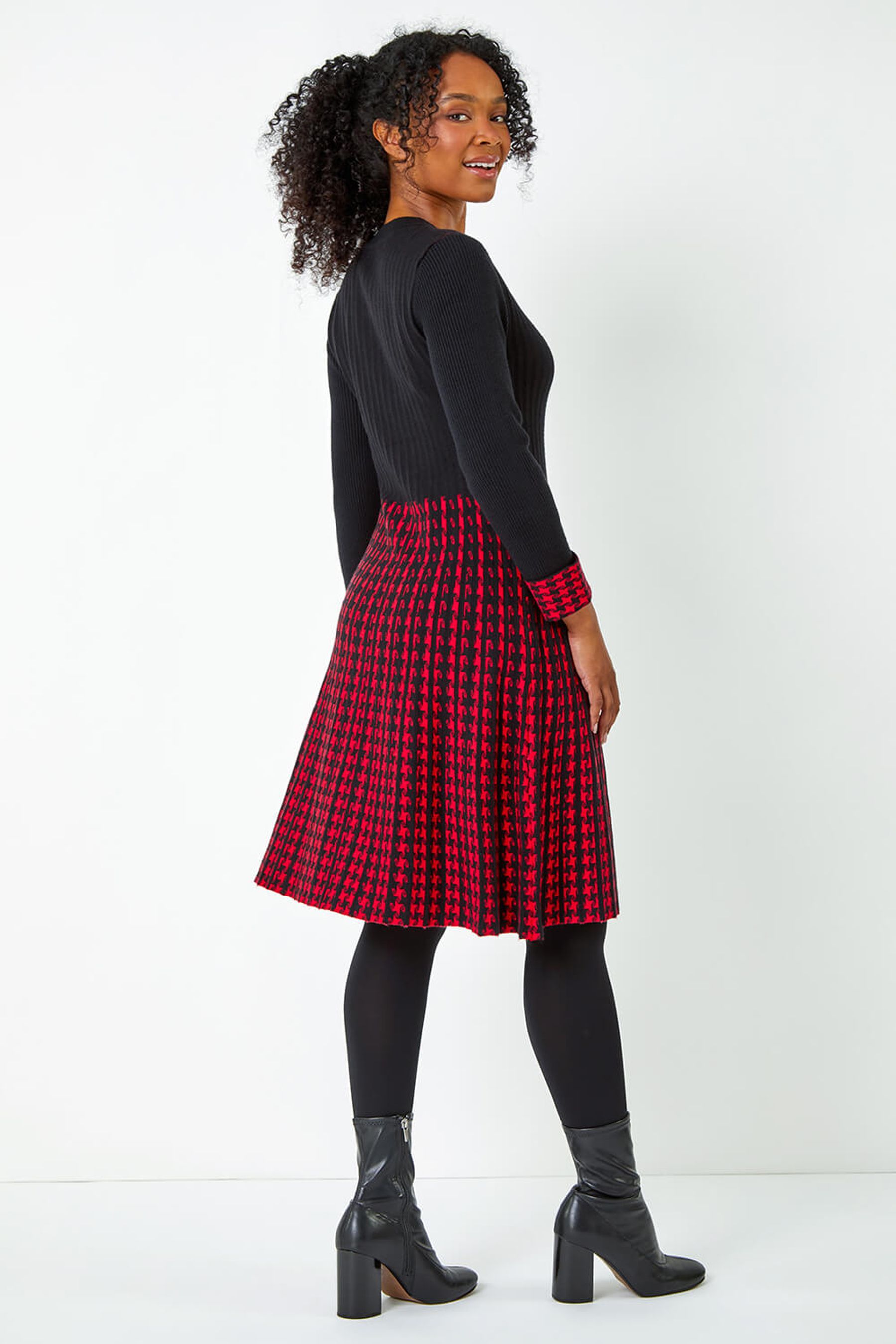 Roman red sale and black dress