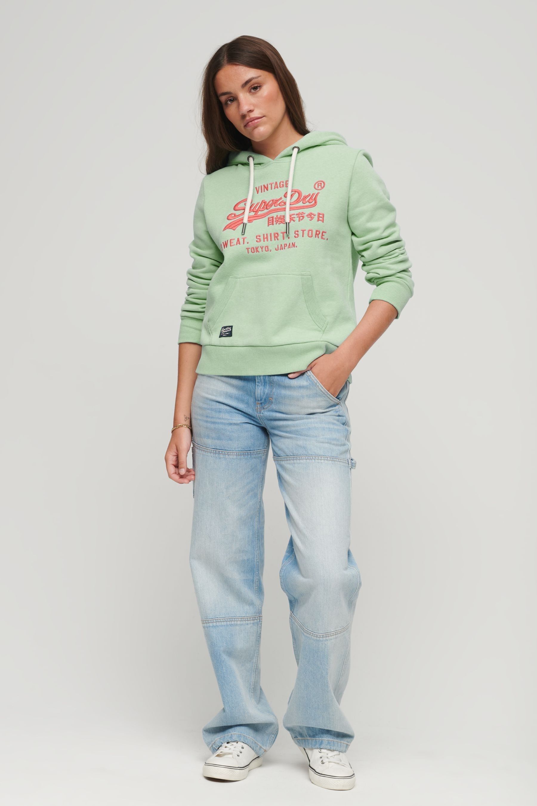 Buy Superdry Green Vintage Logo Hoodie from the Next UK online shop