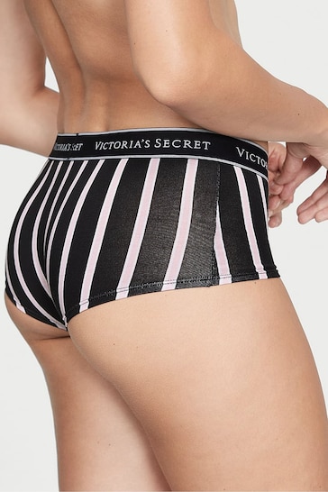 Victoria's Secret Black Classic Stripe Short Logo Knickers