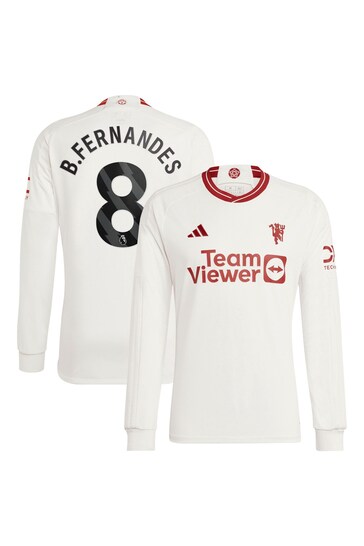 adidas White Manchester United EPL Third Shirt 2023-24 - B.Fernandes 8