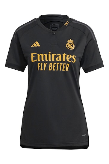 adidas Black Real Madrid Third Shirt 2023-24 - Vini Jr. 7 Womens