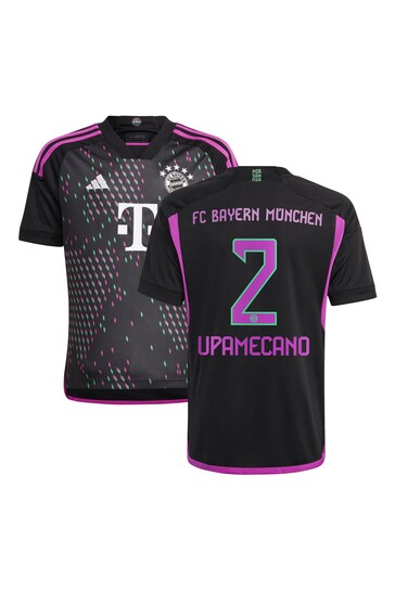 adidas Black FC Bayern Away Shirt 2023-24 - Upamecano 2