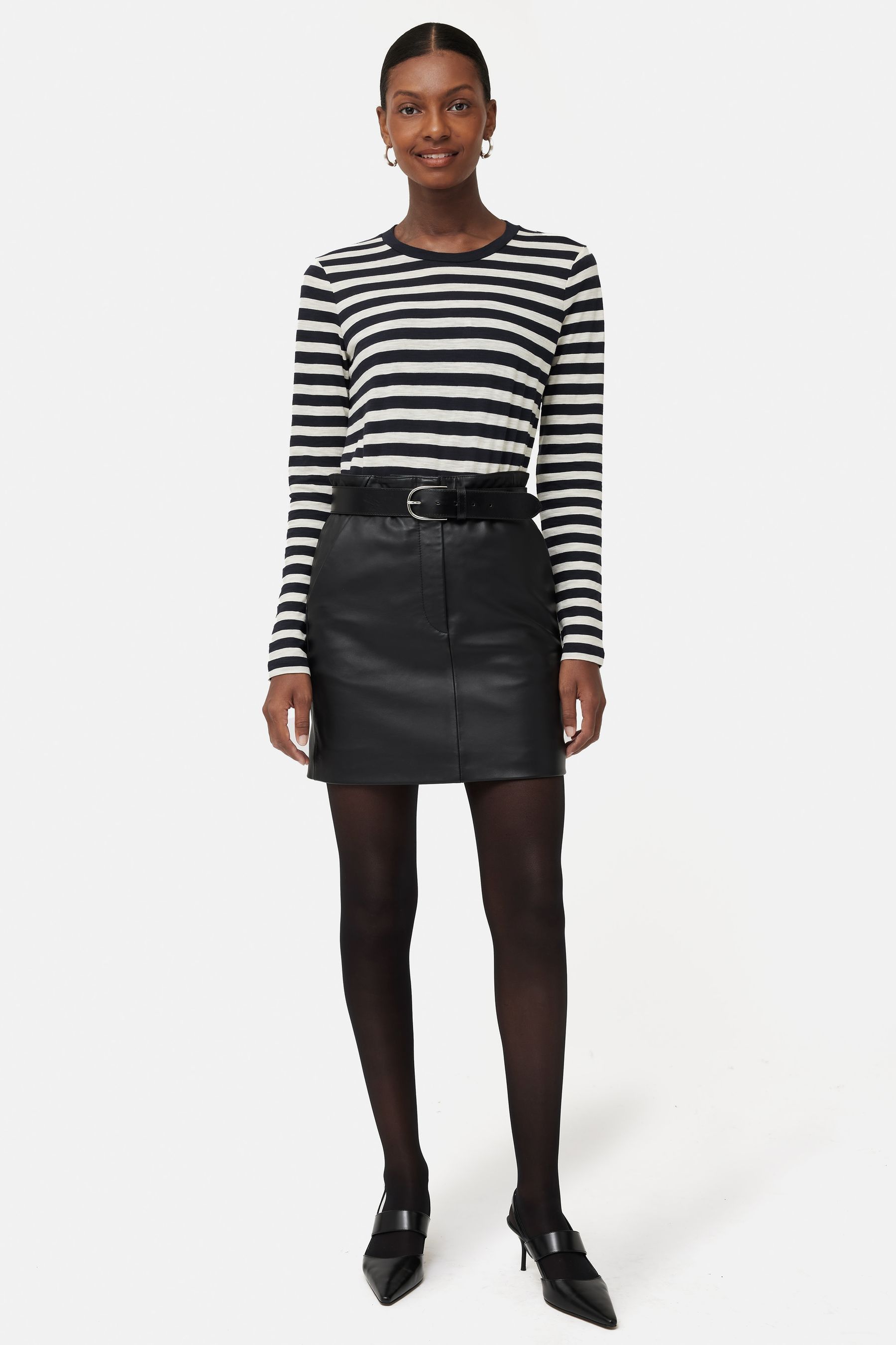 Buy Jigsaw Black Leather Mini Skirt from the Next UK online shop