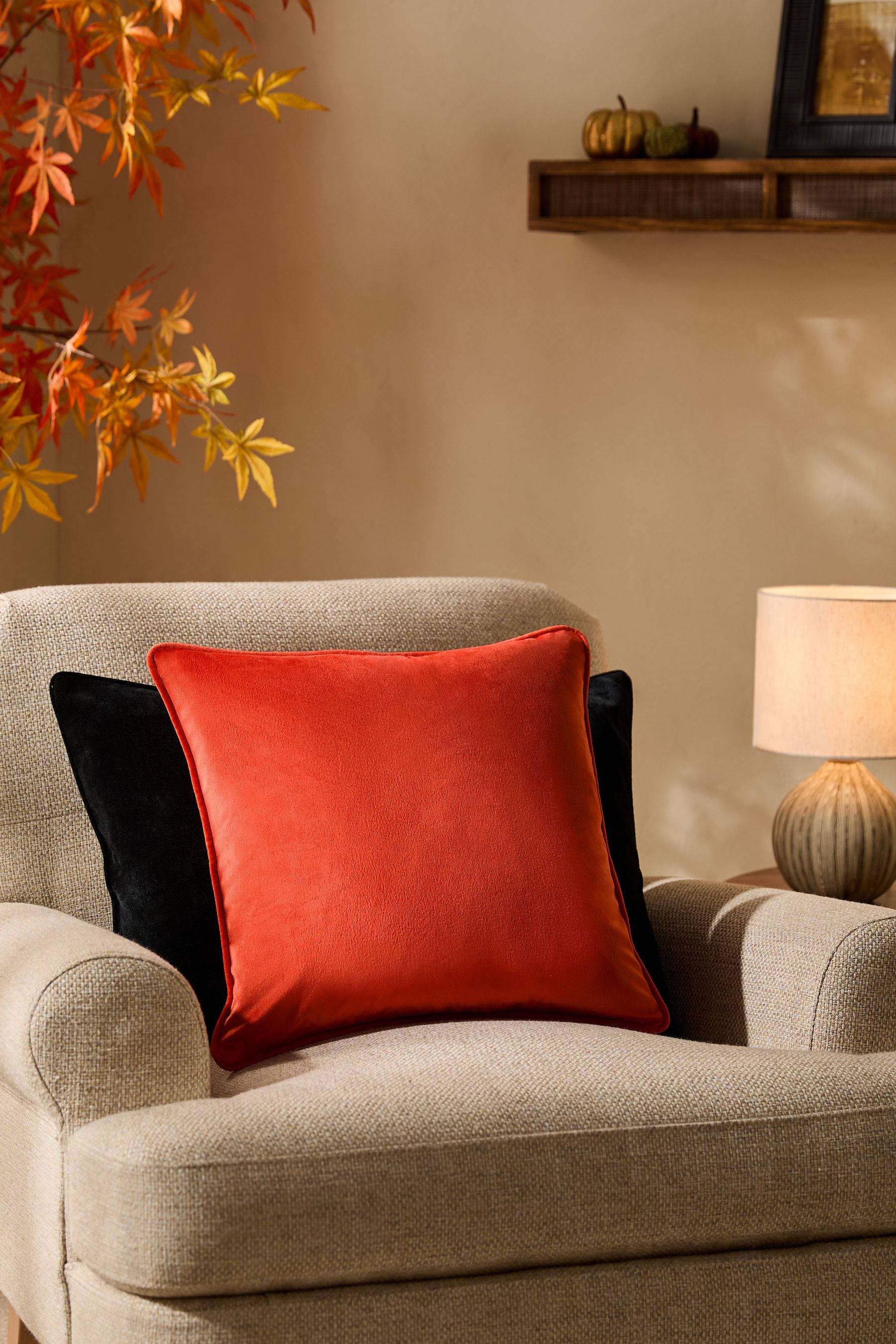 Bright orange pillows deals