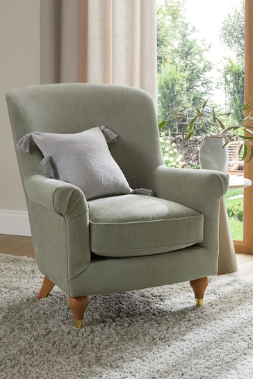 Soft Texture Sage Green Ashford Highback Accent Chair