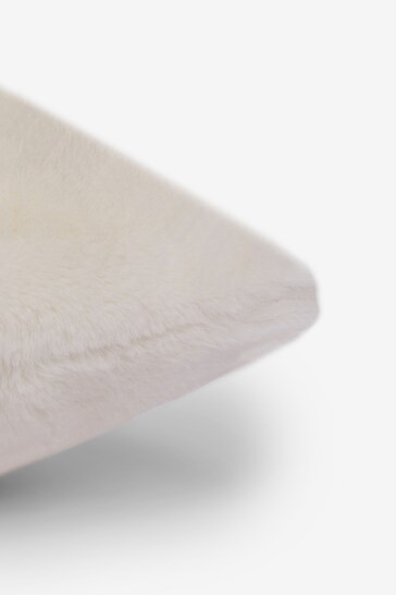 Ivory 40 x 59cm Plush Faux Fur Cushion